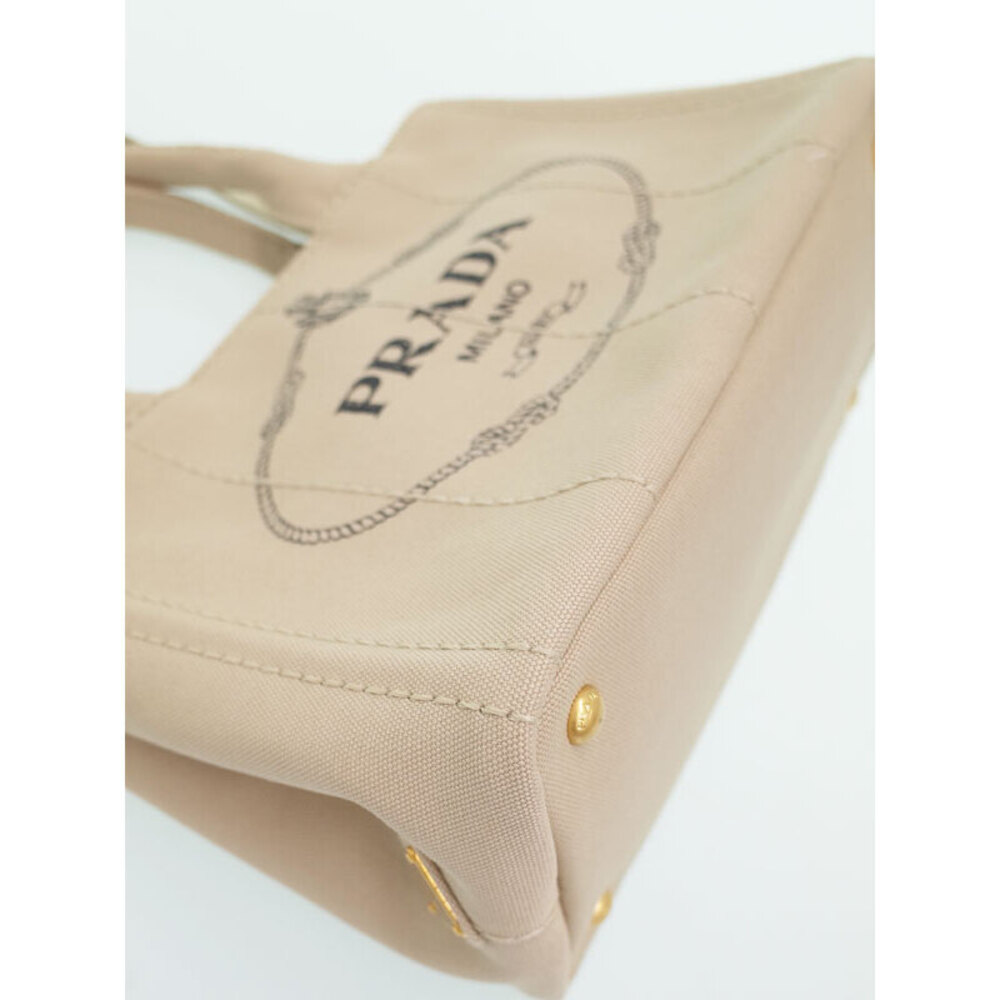 Prada canvas handles Tote Tan handbag 2way top Canapa - Picture 7 of 9